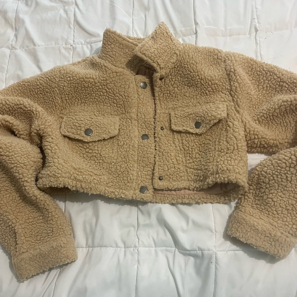 Emory Park Cropped Fleece Jacket worn once excellent condition size S